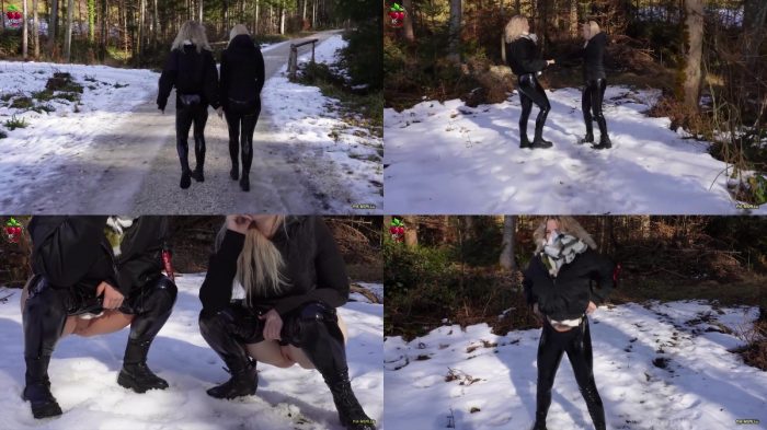 PUBLIC PISS IM SCHNEE Lack-Bitches on Tour – Leckst du uns sauber