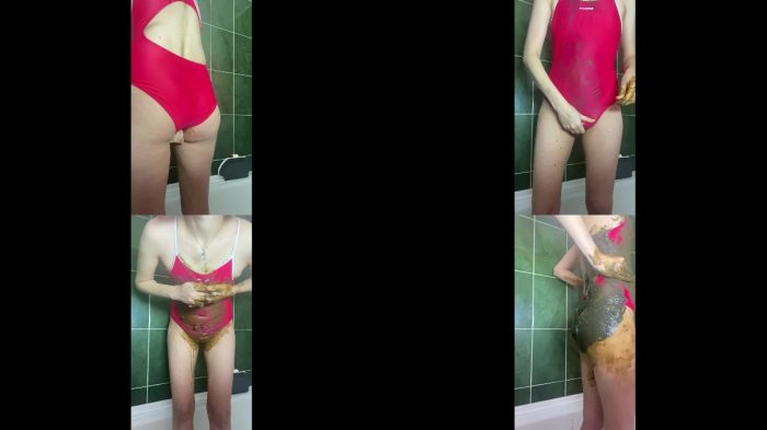 PooGirl – liquid and solid plus 1 more pile, the swimsuit is dirty, very…