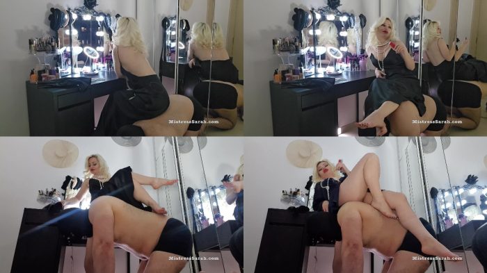 Sarah Dom – Mesmerizing Foot Tease on Human Furniture – Wealthy Subs