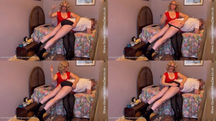 Governess Miss Zee – Playful Spanking Session  In Silky Underpants! Part 2