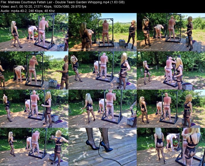 Mistress Courtneys Fetish Lair - Double Team Garden Whipping | FemDom | Kinkmixer