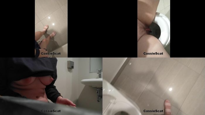 CassieScat – Using Public Toilet to Take a Shit
