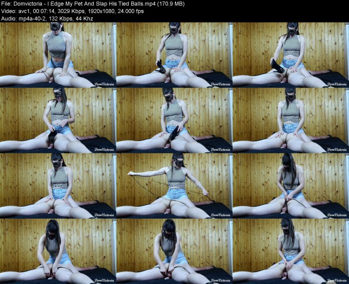 Domvictoria - I Edge My Pet And Slap His Tied Balls | FemDom | Kinkmixer