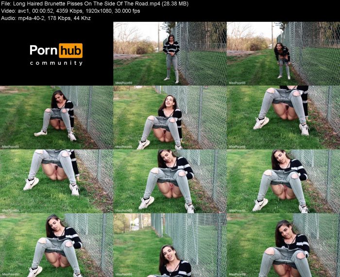 Long Haired Brunette Pisses On The Side Of The Road | Pee | Kinkmixer