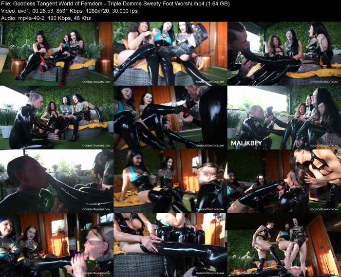 Goddess Tangent World of Femdom - Triple Domme Sweaty Foot Worshi | FemDom | Kinkmixer