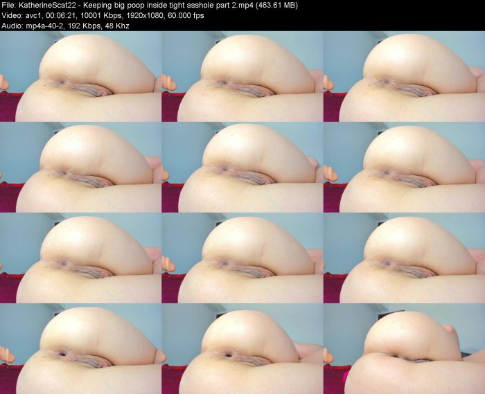 KatherineScat22 - Keeping big poop inside tight asshole part 2 | Poop Girls | Kinkmixer