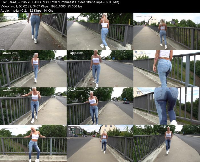 Lara-C - Public JEANS PISS Total durchnasst auf der Strabe | Pee | Kinkmixer
