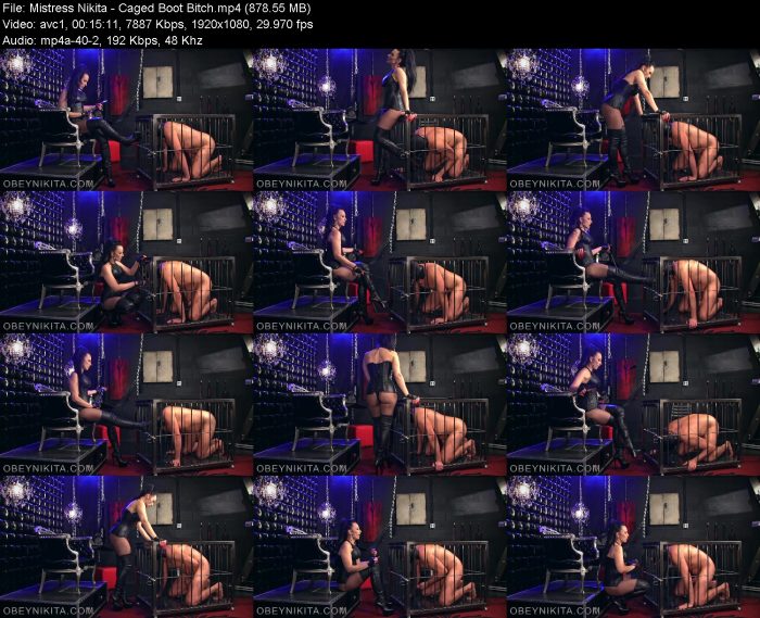 Mistress Nikita - Caged Boot Bitch | FemDom | Kinkmixer