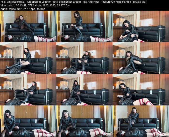 Mistress Ruiko - Wrapped In Leather Part1 Straitjacket Breath Play And H... | FemDom | Kinkmixer