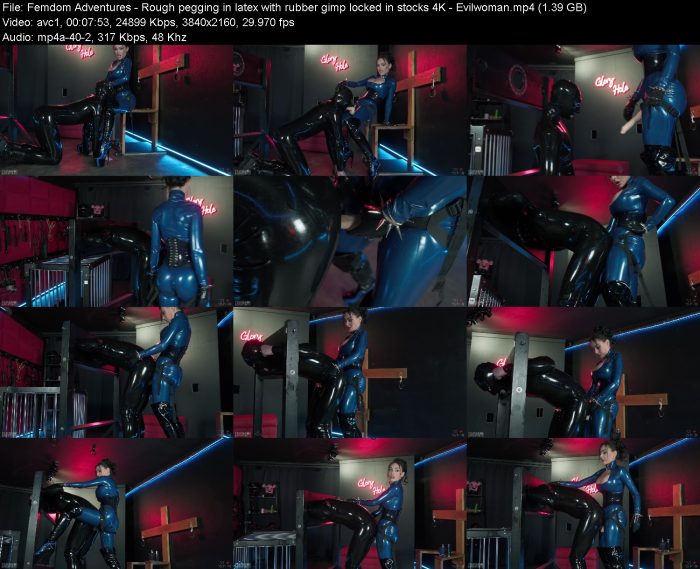 Femdom Adventures - Rough pegging in latex with rubber gimp locked in st... | FemDom | Kinkmixer
