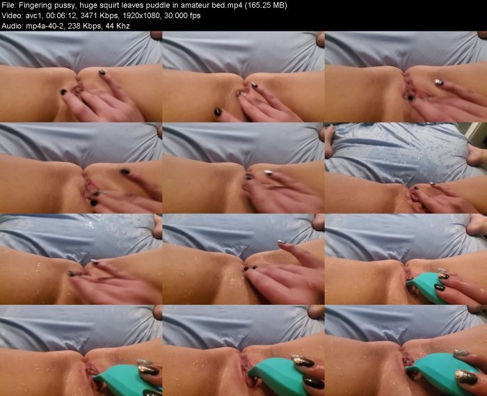 Fingering pussy, huge squirt leaves puddle in amateur bed | Pee | Kinkmixer