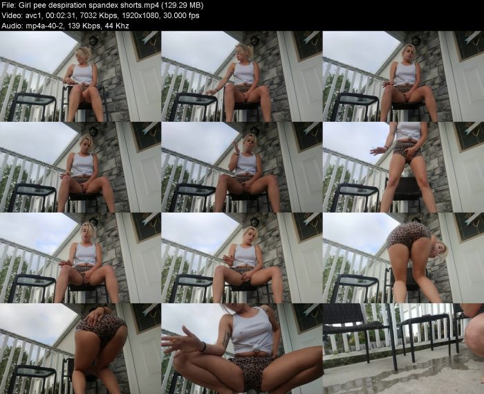 Girl pee despiration spandex shorts | Pee | Kinkmixer