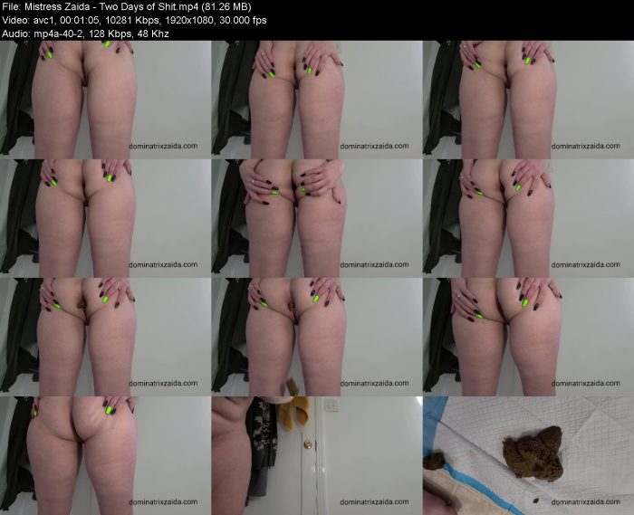 Mistress Zaida - Two Days of Shit | Poop Girls | Kinkmixer
