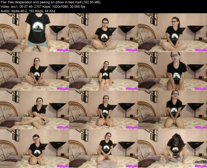 Pee desperation and peeing on pillow in bed | Pee | Kinkmixer