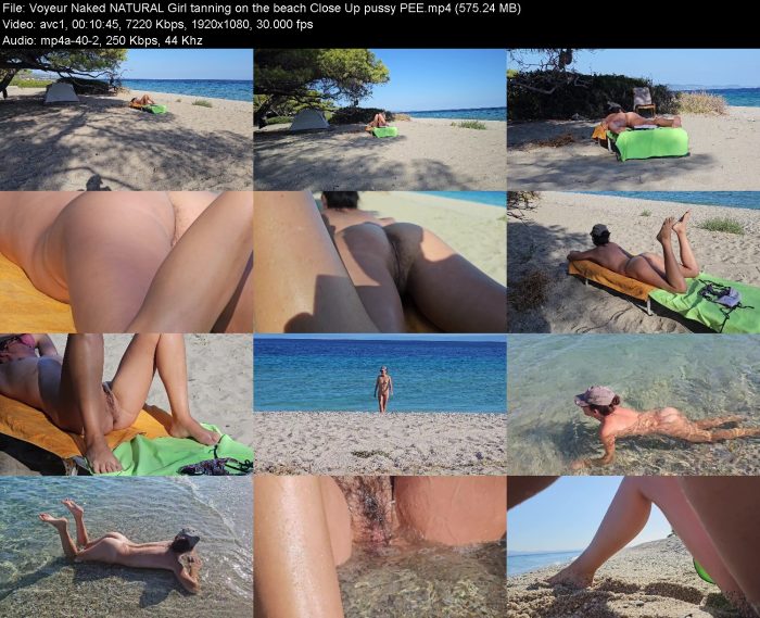 Voyeur Naked NATURAL Girl tanning on the beach Close Up pussy PEE | Pee | Kinkmixer