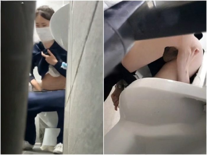 Public Restroom 新たに流出した写真には、昼休みに会社の女性トイレで女性同僚2人が排尿している様子を男性が盗撮している様子が写って…