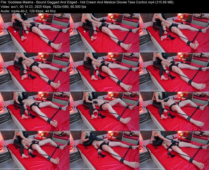 Goddess Maisha - Bound Gagged And Edged - Hot Cream And Medical Gloves T... | FemDom | Kinkmixer
