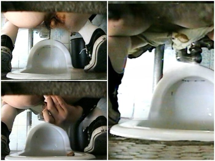 Public Restroom 【JK＆JD15名】JKの無防備トロトロおまんこを超接写で頂きました | Toilet Voyeurism | Kinkmixer