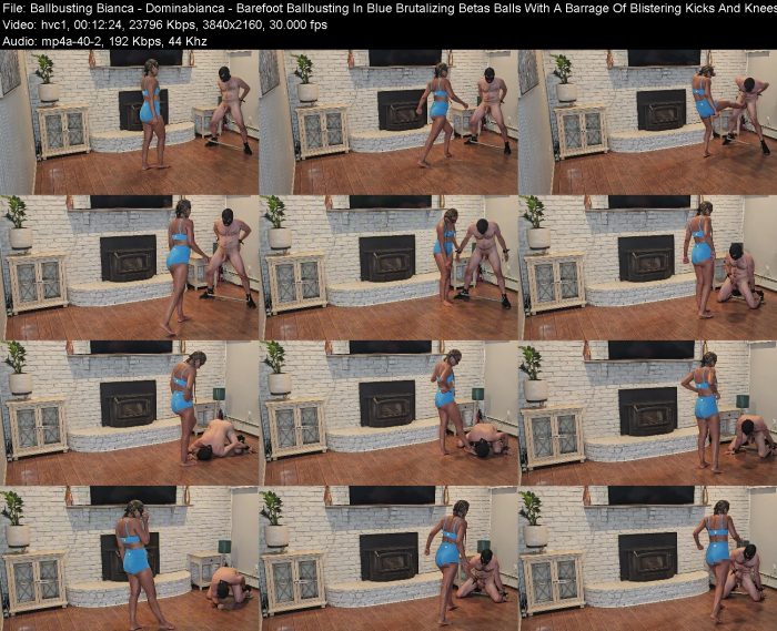 Ballbusting Bianca - Dominabianca - Barefoot Ballbusting In Blue Brutali... | FemDom | Kinkmixer