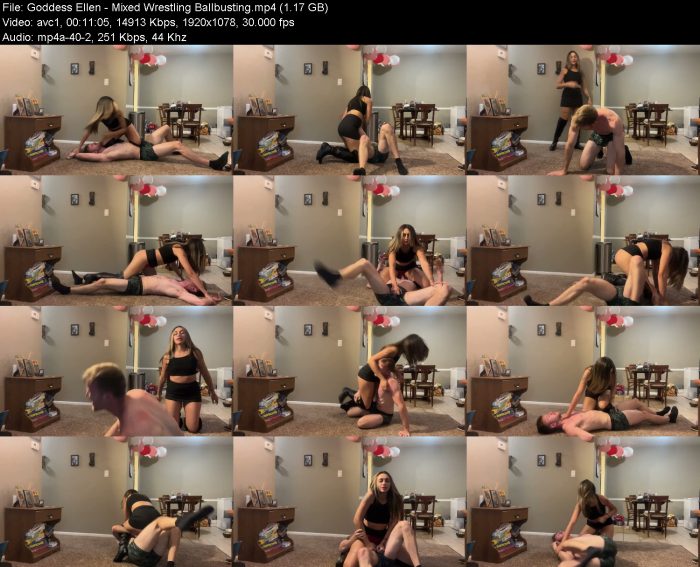 Goddess Ellen - Mixed Wrestling Ballbusting | FemDom | Kinkmixer