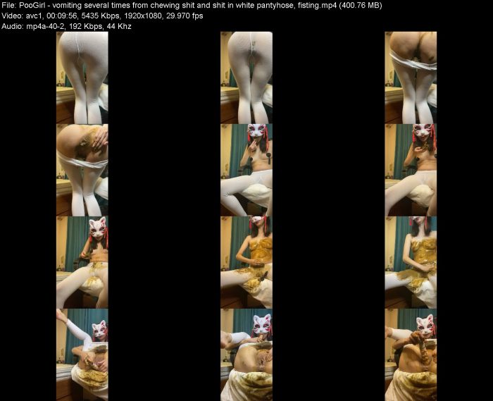 PooGirl - vomiting several times from chewing shit and shit in white pan... | Poop Girls | Kinkmixer