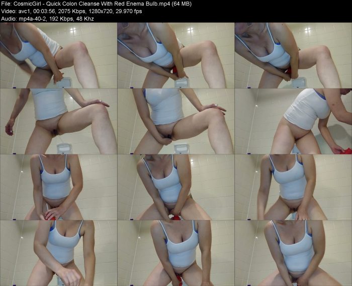 CosmicGirl - Quick Colon Cleanse With Red Enema Bulb | Poop Girls | Kinkmixer