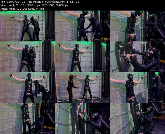 Miss Oyuki - CBT And Milking In Full Rubber | FemDom | Kinkmixer
