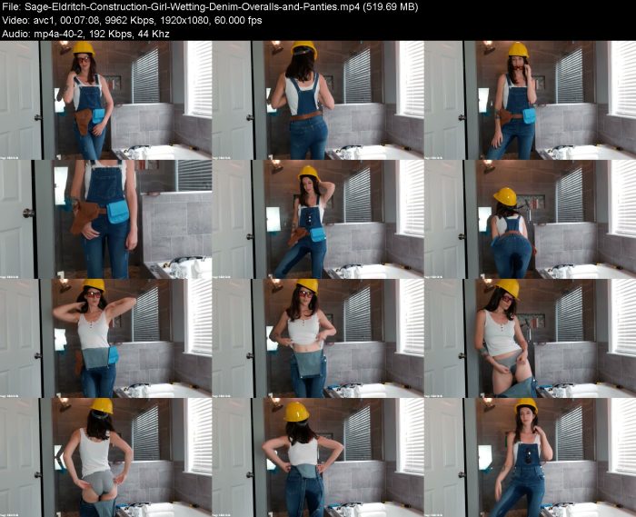 Sage-Eldritch-Construction-Girl-Wetting-Denim-Overalls-and-Panties | Pee | Kinkmixer