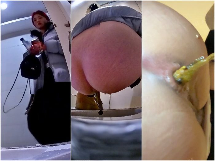 Public Restroom 【極上トイレショット】狭いトイレで可愛いダンス女子高生が下から大便＆おしっこ