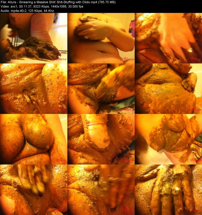 Allura - Smearing a Massive Shit! Shit-Stuffing with Dildo | Poop Girls | Kinkmixer