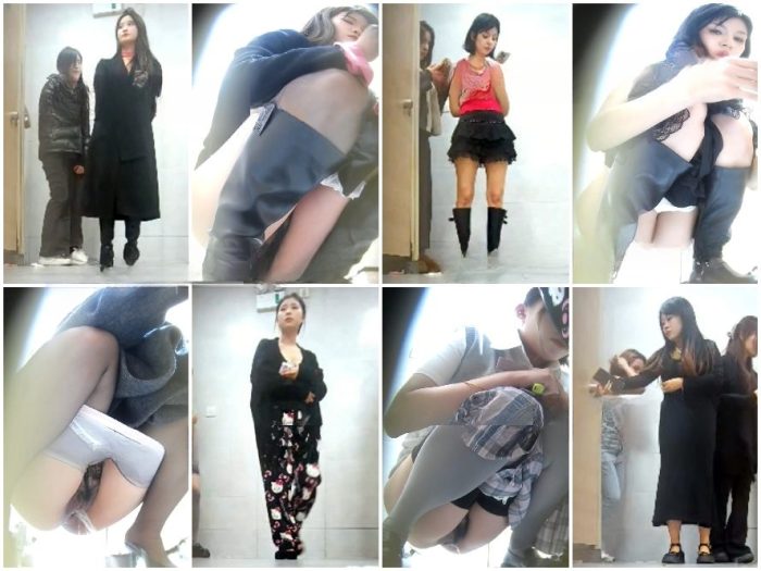 Public Restroom 2アングル接写：高級サスペンダーストッキング - 動画20本 [プライベートルーム限定・オリジナル版] | Toilet Voyeurism | Kinkmixer