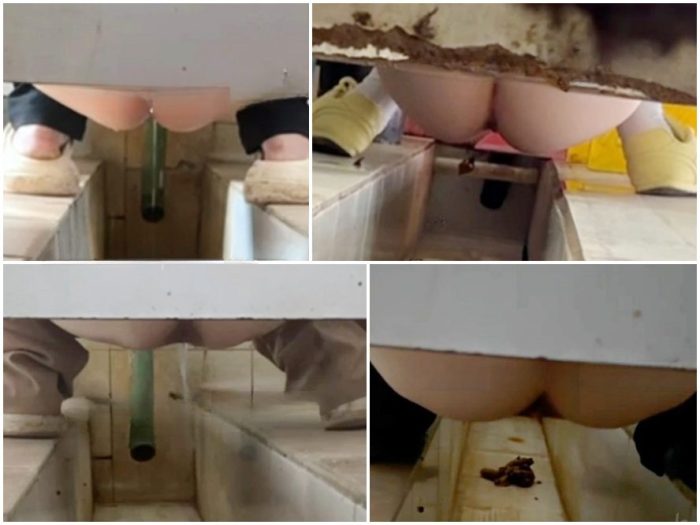 Public Restroom [過激／トイレ盗撮] 女性POV：和式ボットン便所の隠しカメラ – 画面いっぱいの糞便と下痢 (Vol. 34)