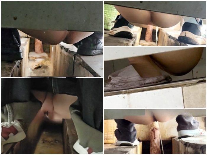 Public Restroom [過激／トイレ隠し撮り] 女性POV：和式・汲み取り式トイレの隠しカメラ - 画面いっぱいの糞便と下痢 (Vol... | Toilet Voyeurism | Kinkmixer