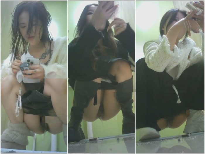 Spy Today 新たに流出した高画質トイレ映像❤️ KTVやバーの女性用トイレのパノラマ映像。トイレに隠れてビデオを見ている女の子たちの様子…