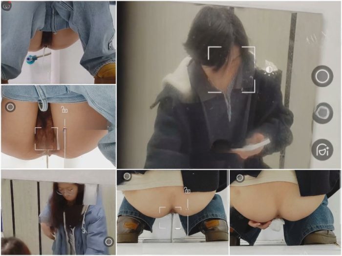 Public Restroom ある熟練写真家が、黄色い革靴を履いた女子大学生が覗き見している様子を密かに撮影した。彼女の陰部は分厚い白い布の上…