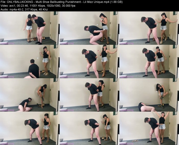 ONLYBALLKICKING - Multi Shoe Ballbusting Punishment - Lil Mizz Unique | FemDom | Kinkmixer