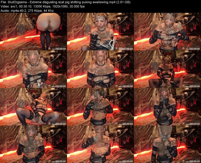 SlutOrgasma - Extreme disgusting scat pig shitting puking swallowing | Poop Girls | Kinkmixer