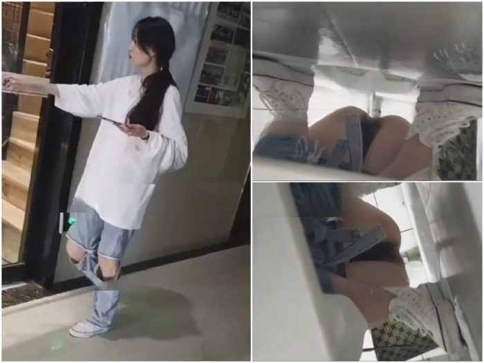 Spy Today 夜間学校で私の前に座っていた、ダメージジーンズを履いた美女。授業の後、彼女の後を追って女子トイレに入り、用を足している姿をこ…