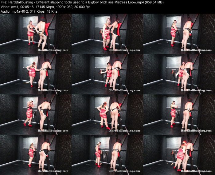 HardBallbusting - Different slapping tools used to a Bigboy bitch ass Mi... | FemDom | Kinkmixer