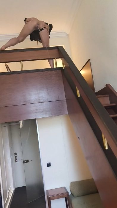 I peed from the second floor, a huge stream