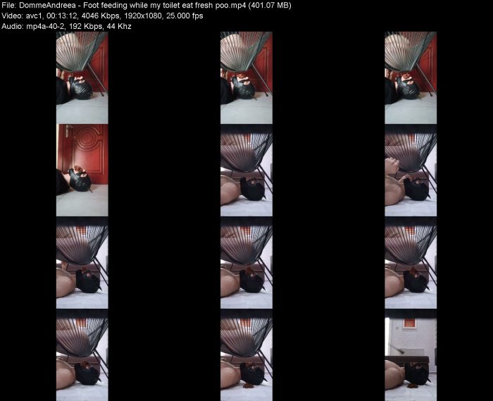 DommeAndreea - Foot feeding while my toilet eat fresh poo | Toilet Slavery | Kinkmixer