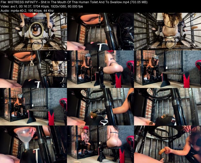 MISTRESS INFINITY - Shit In The Mouth Of This Human Toilet And To Swallow | Toilet Slavery | Kinkmixer