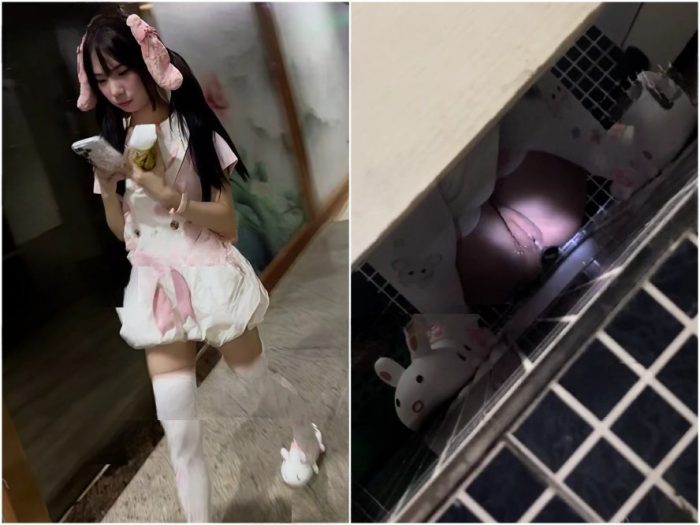 Nude Ass [Web限定：オリジナル・無修正・透かしなし] ❤️ 大型リリース：[トイレ撮影] コスプレシリーズ – 白ストッキング＆バニ…