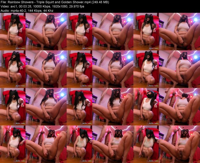 Rainbow Showers - Triple Squirt and Golden Shower | Poop Girls | Kinkmixer