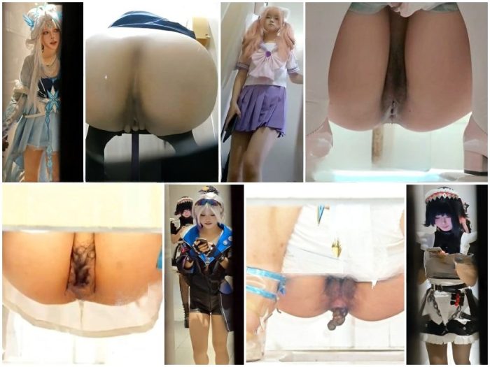 Nude Ass コスプレシリーズ：最高級コスプレガール フルセット トイレ撮影（2）34分 32V | Toilet Voyeurism | Kinkmixer