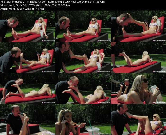 Brat Princess 2 - Princess Amber - Sunbathing Bitchy Foot Worship | FemDom | Kinkmixer