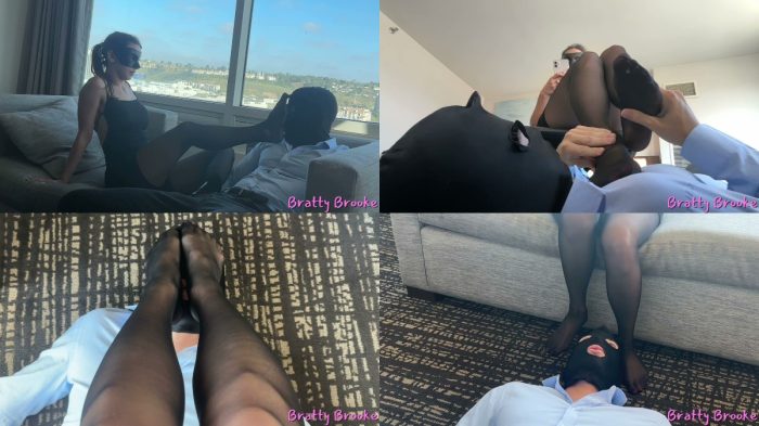 Bratty Brooke – Bratty Boss Uses Intern As Footstool In Office Nylons