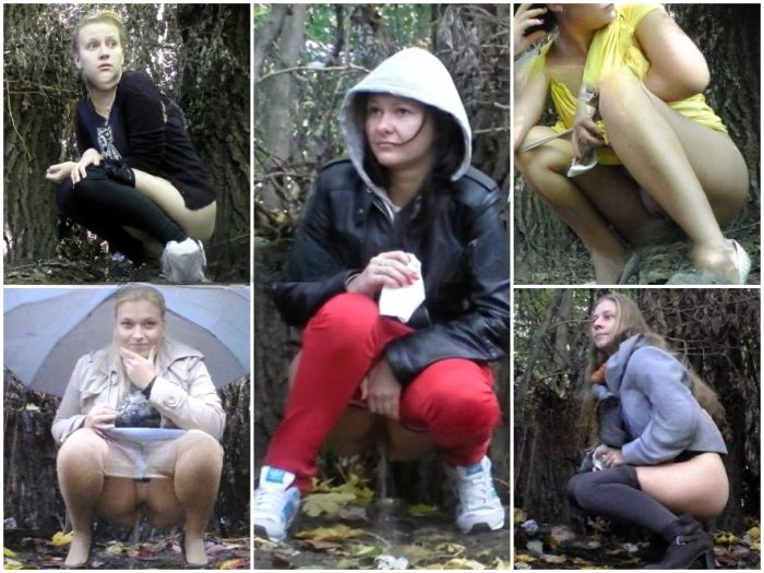 Public Restroom Girls Pee in The Park 5-6