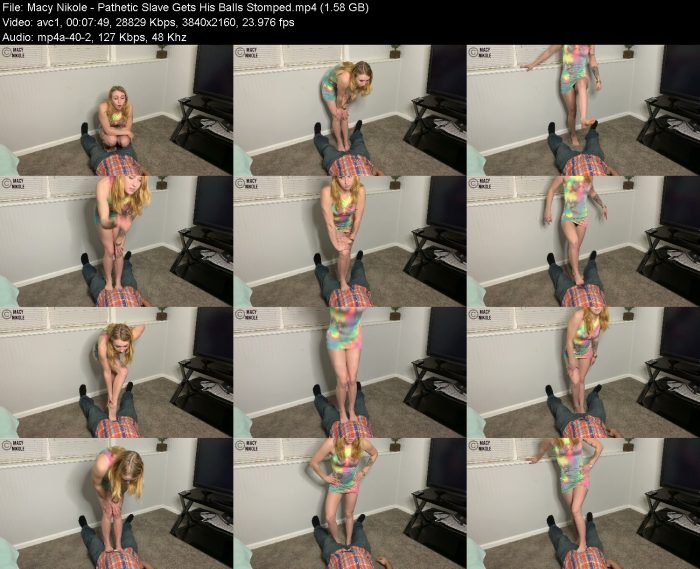 Macy Nikole - Pathetic Slave Gets His Balls Stomped | FemDom | Kinkmixer