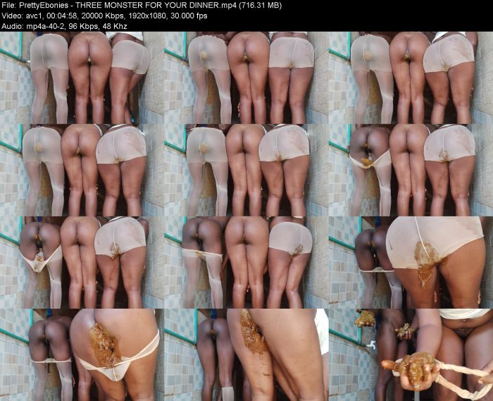 PrettyEbonies - THREE MONSTER FOR YOUR DINNER | Poop Girls | Kinkmixer